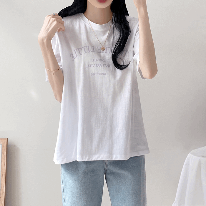 [3color/국내생산] 리틀 면 반팔 데일리 루즈핏 티셔츠 여름 캐주얼
